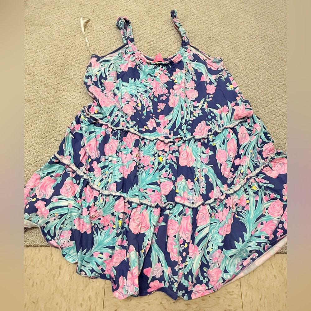 LILLY PULITZER CORSICA BLUE TOUCAN PARTY LORO SWING DRESS medium